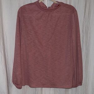 Jennifer Lopez Mauve Long Sleeve Blouse